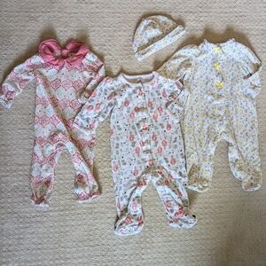Set of 3 Sleepers | Little Me, Burt's Bees Baby & Carter's EUC